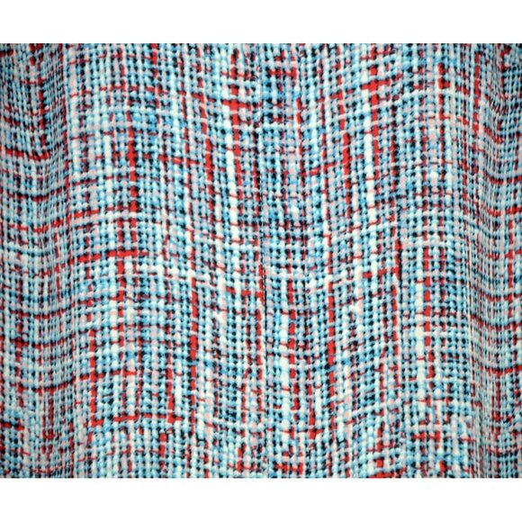 Talbots Mod Plaid Tweed Print Multicolor Blouse Top Ladies L Career Casual - Picture 3 of 11